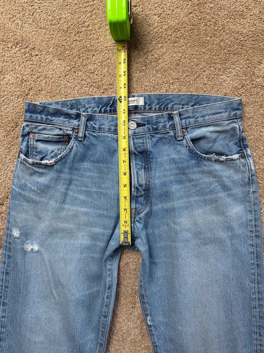 Moussy Vintage Loews Wide Leg Straight Jeans Size 32 Distressed - Picture 8 of 16